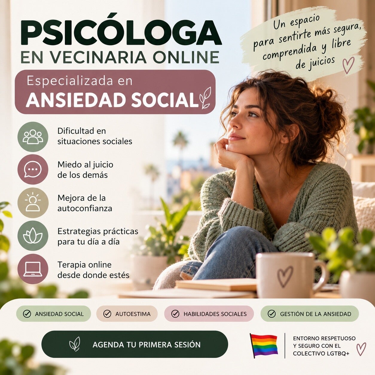 Psicóloga en Vecindario y online especializada en Trastorno de ansiedad social