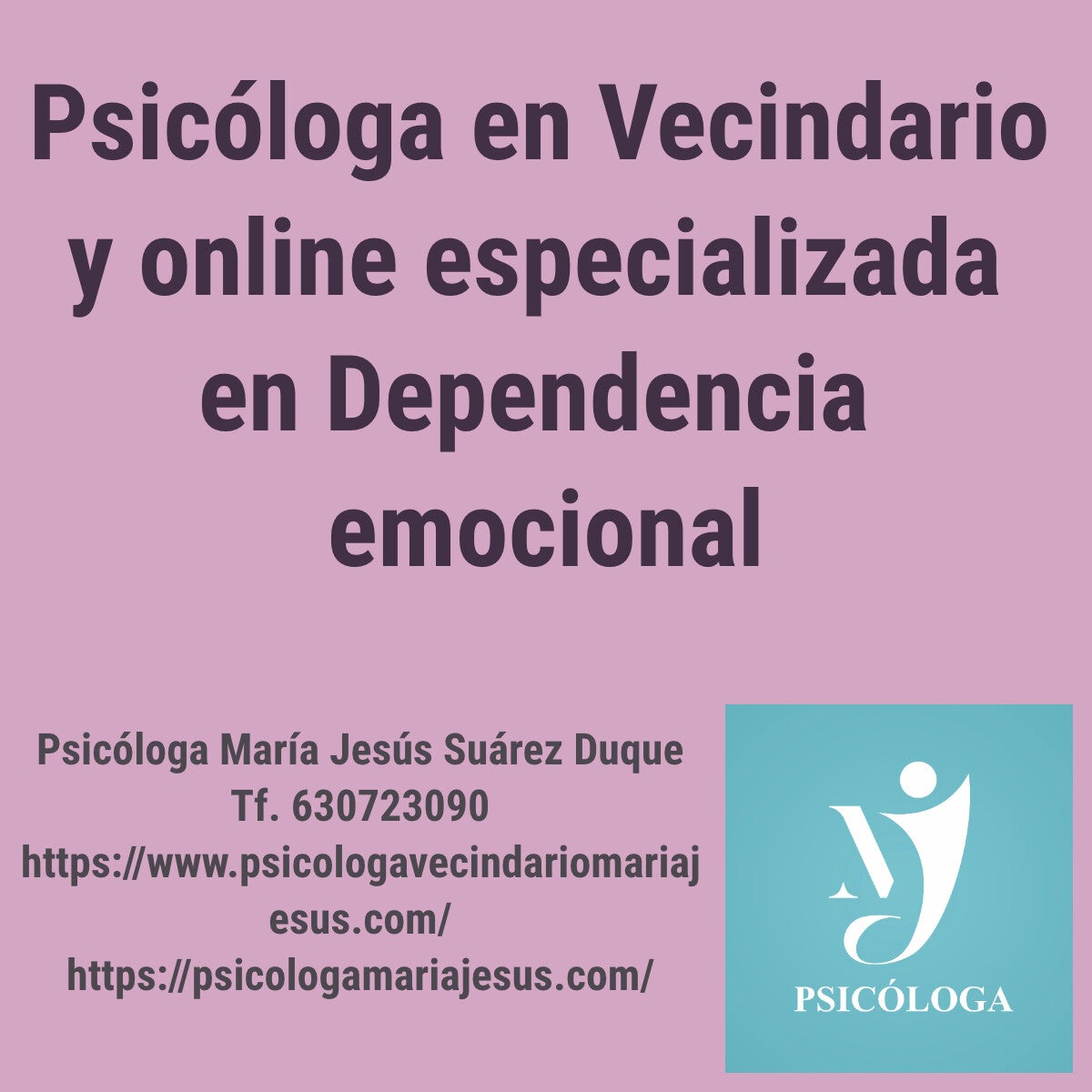 Psicóloga en Vecindario y online especializada en Dependencia emocional