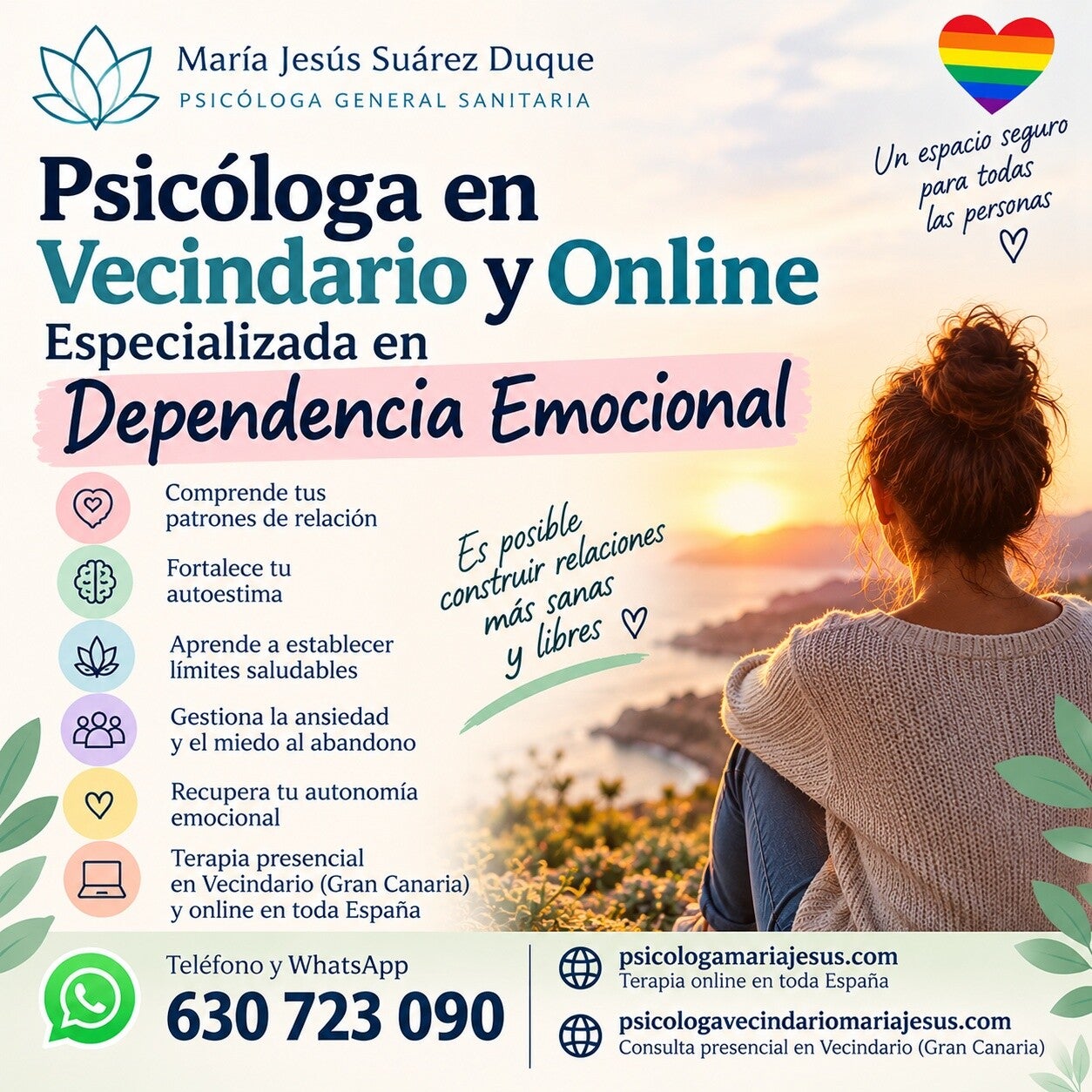 Psicóloga en Vecindario y online especializada en Dependencia emocional
