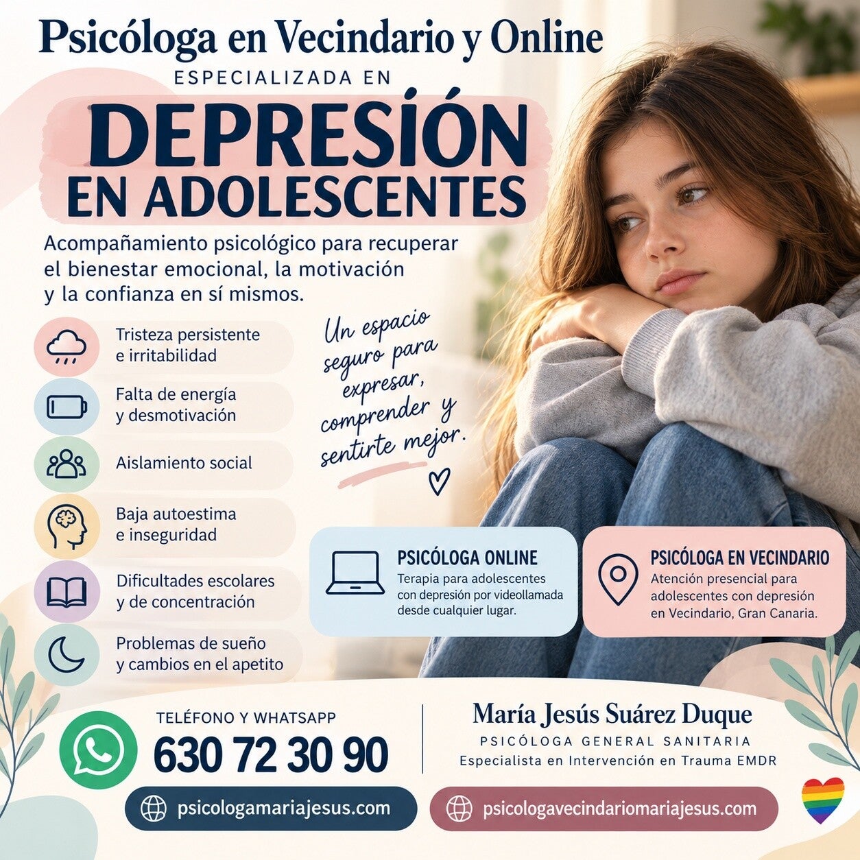 Depresión en adolescentes - Psicóloga en Vecindario