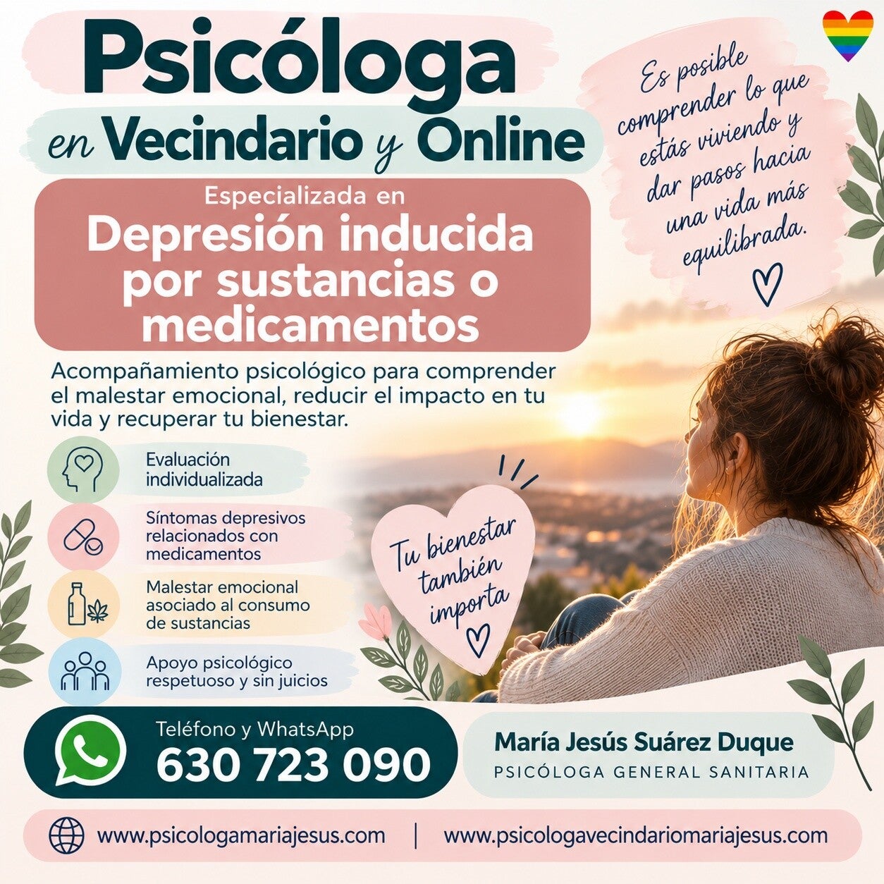 psicóloga en Vecindario y online especializada en Trastorno depresivo inducido por sustancia o medicamento