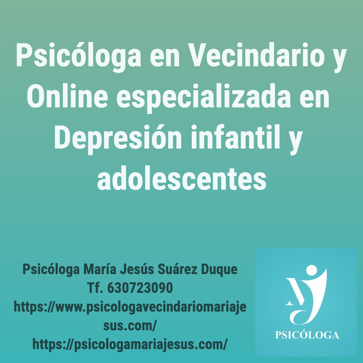 Psicóloga infantil en Vecindario especializada en Depresión infantil