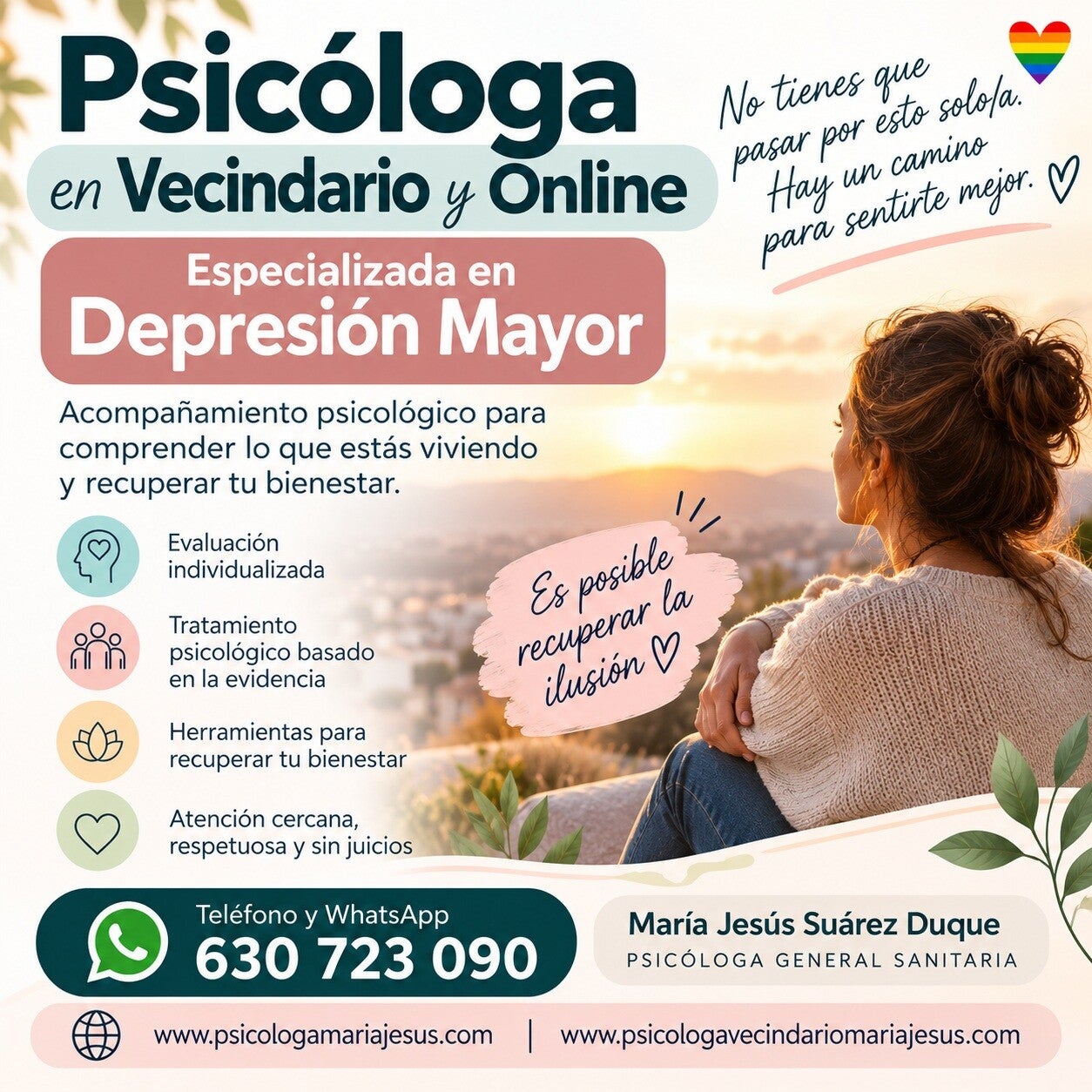 Psicóloga en Vecindario y online especializada en Trastorno depresivo mayor