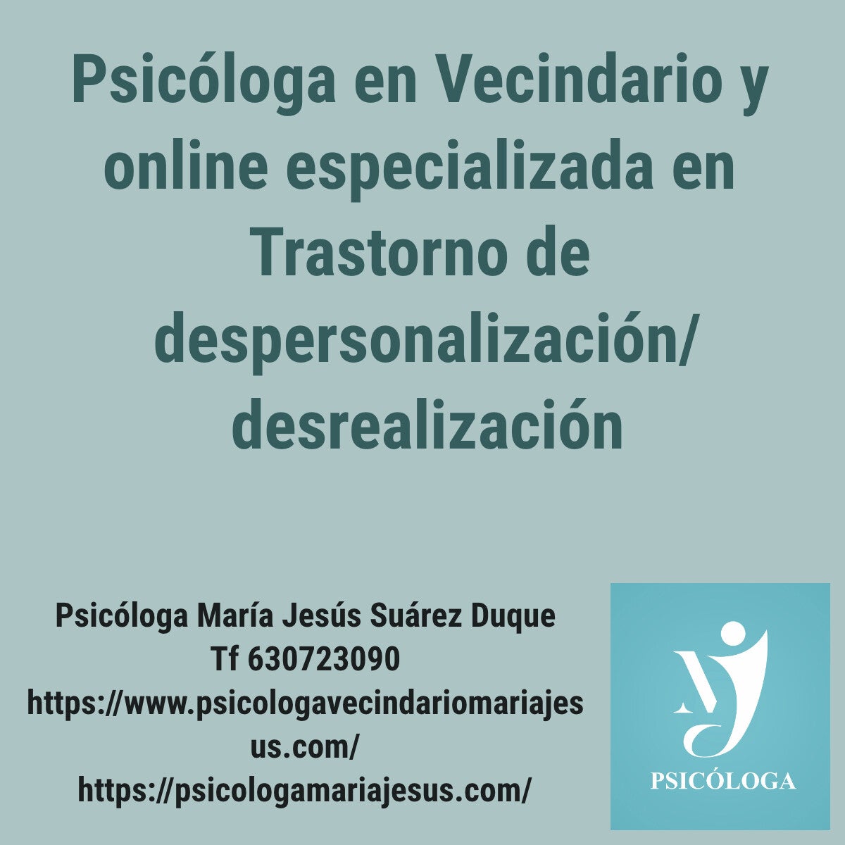 Psicóloga en Vecindario y online especializada en Despersoanlización/desrealización