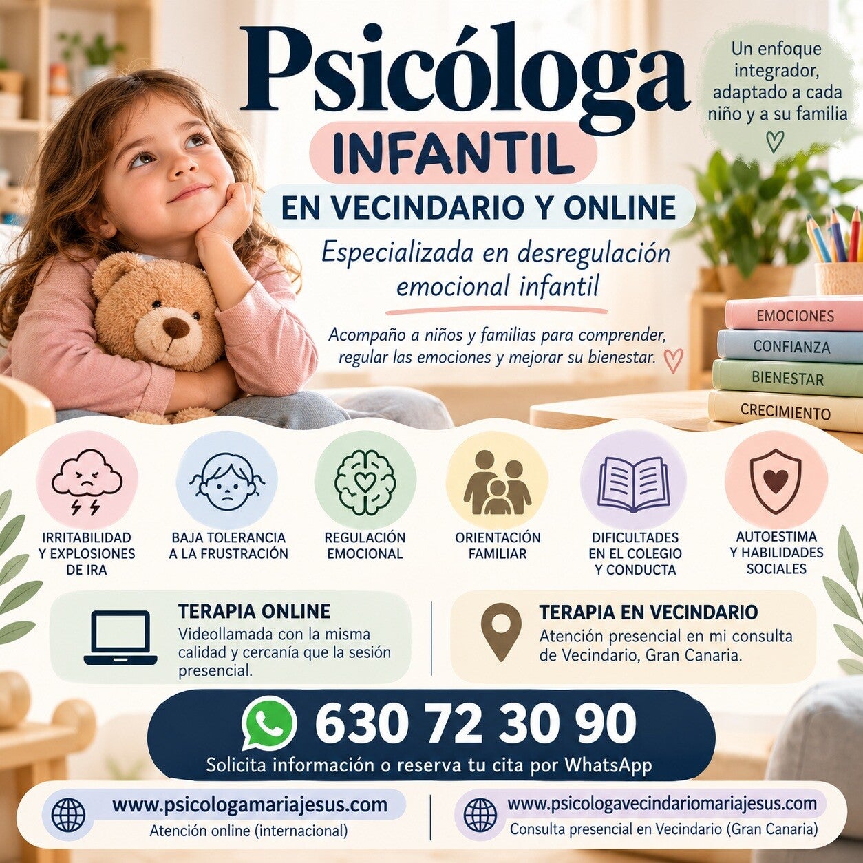 Psicóloga en Vecindario y online especializada en  Trastorno de desregulación disruptiva del estado de ánimo