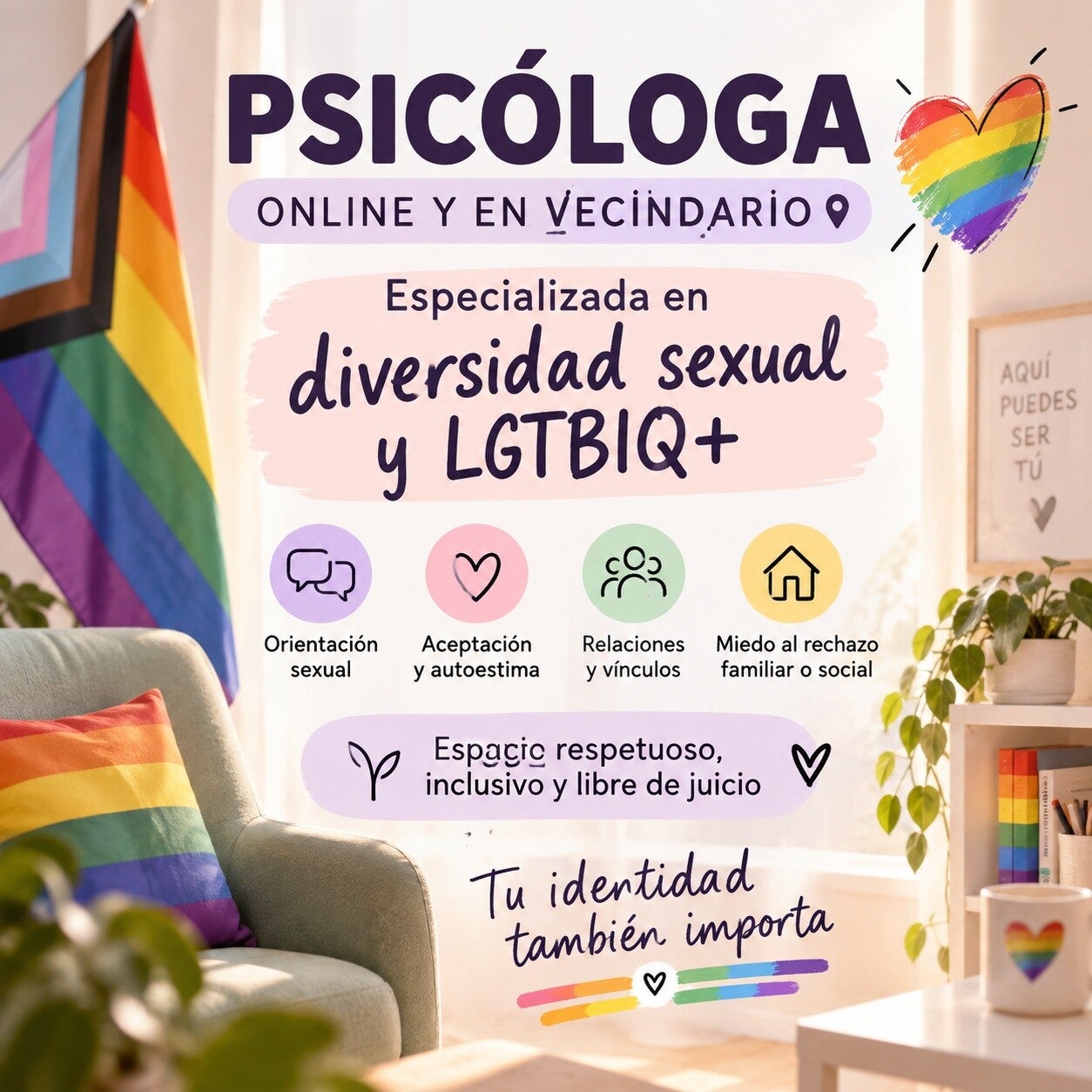 Psicóloga en Vecindario y online especializada en acompañamiento en Diversidad de Género