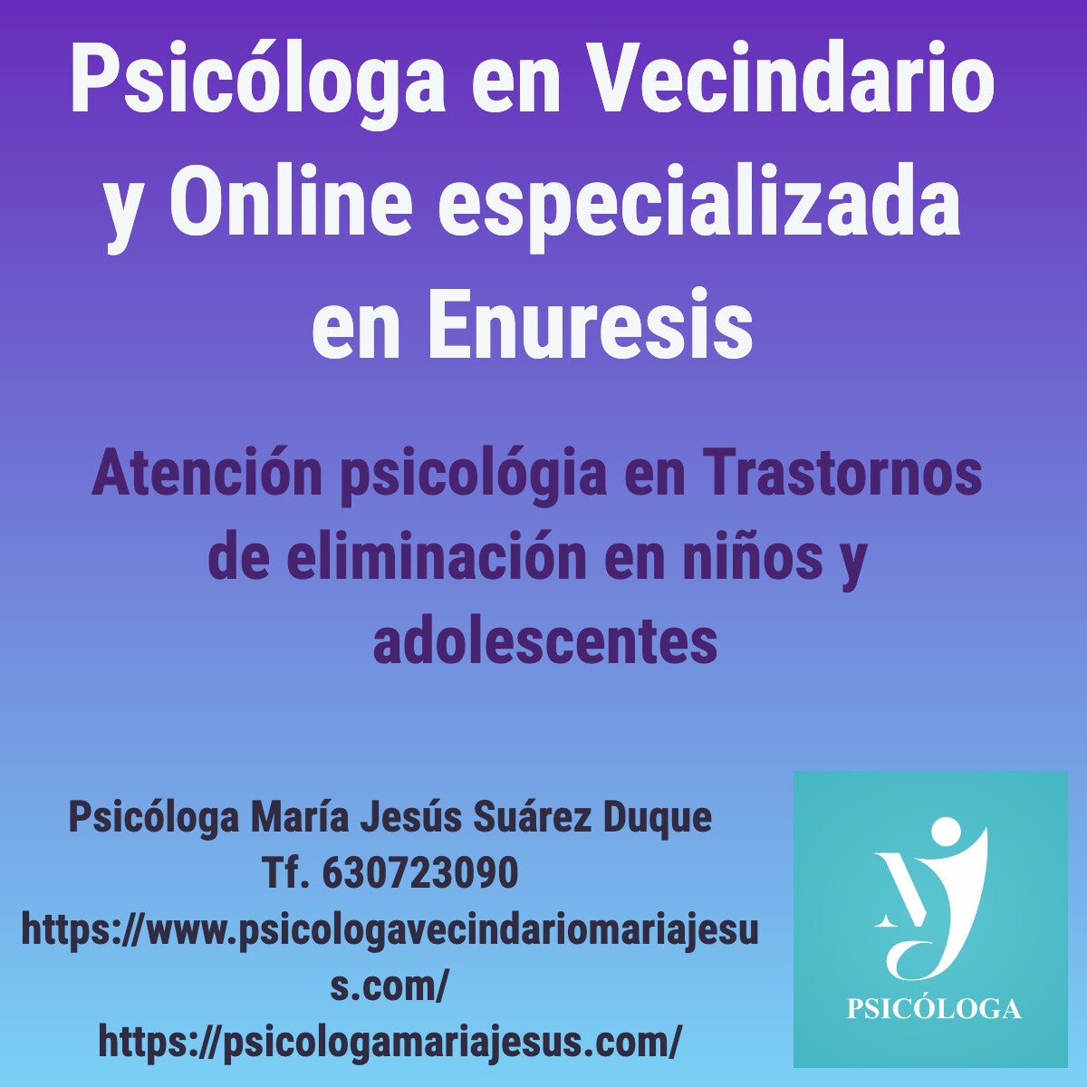 Psicóloga en Vecindario y online especializada en Enuresis