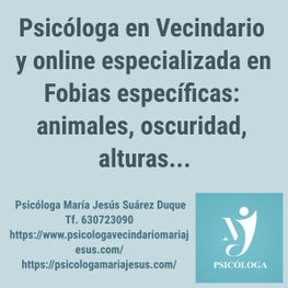Psicóloga en Vecindario y online especializada en Fobias específicas