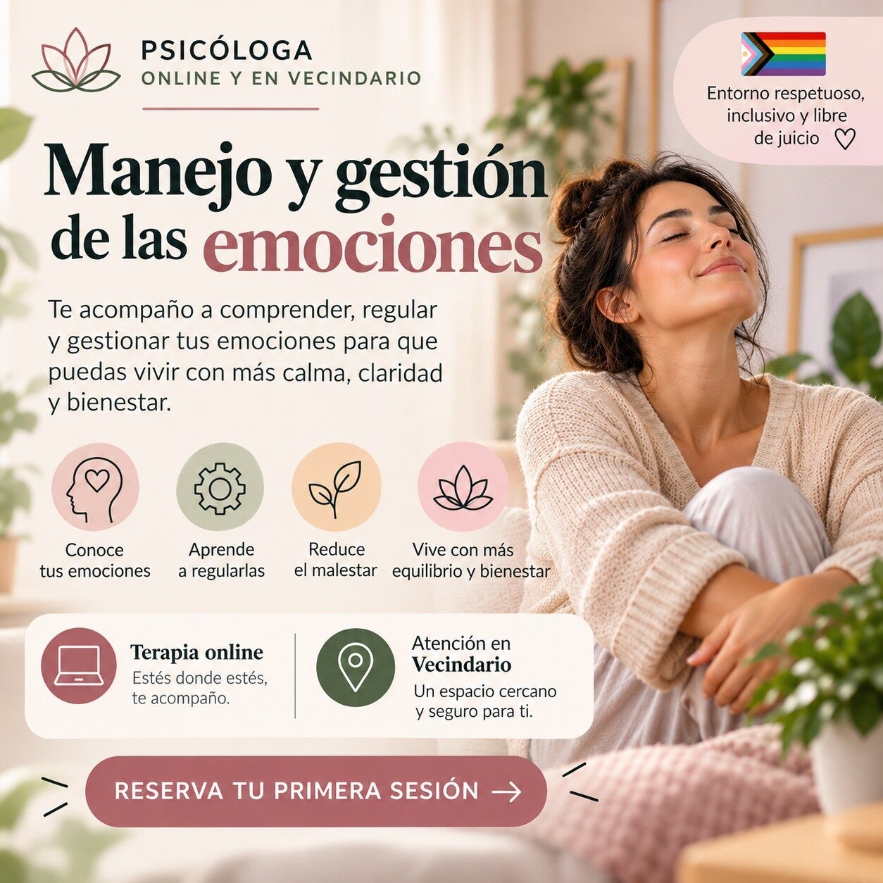 Psicóloga en Vecindario y online para la gestión y manejo de las emociones