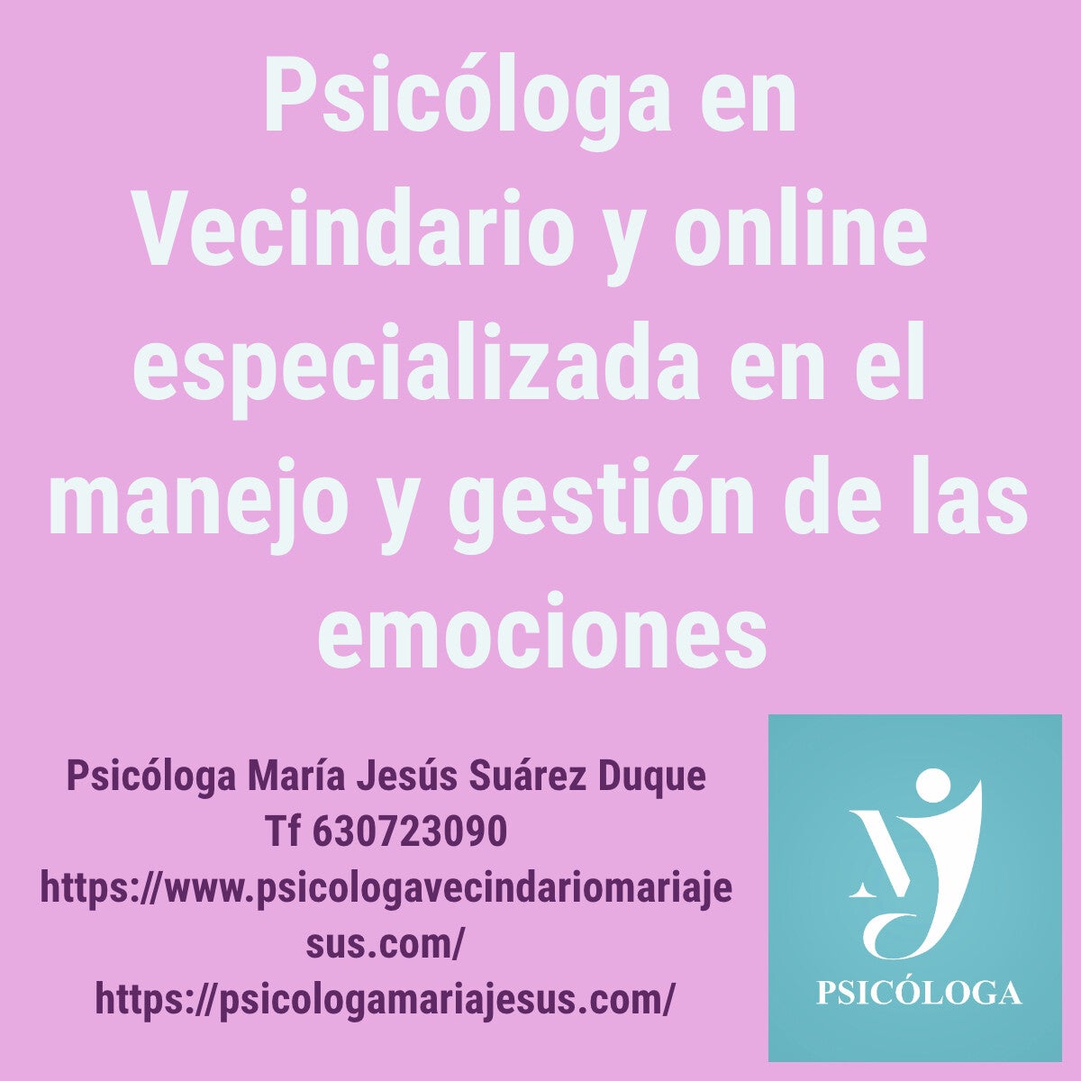 Psicóloga en Vecindario y online para la gestión y manejo de las emociones