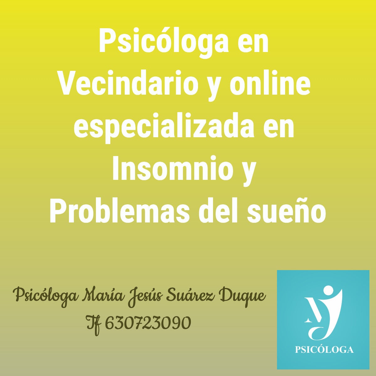 Psicóloga en Vecindario y online especializada en Insomnio y Problemas del sueño