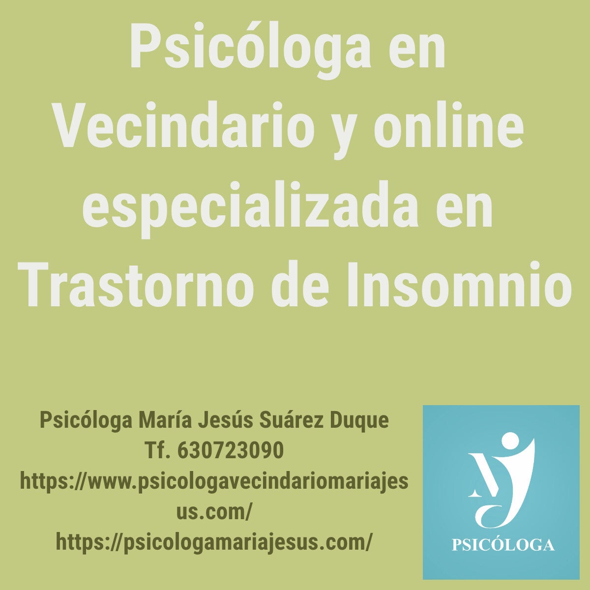 Psicóloga en Vecindario y online especializada en Trastorno de insomnio