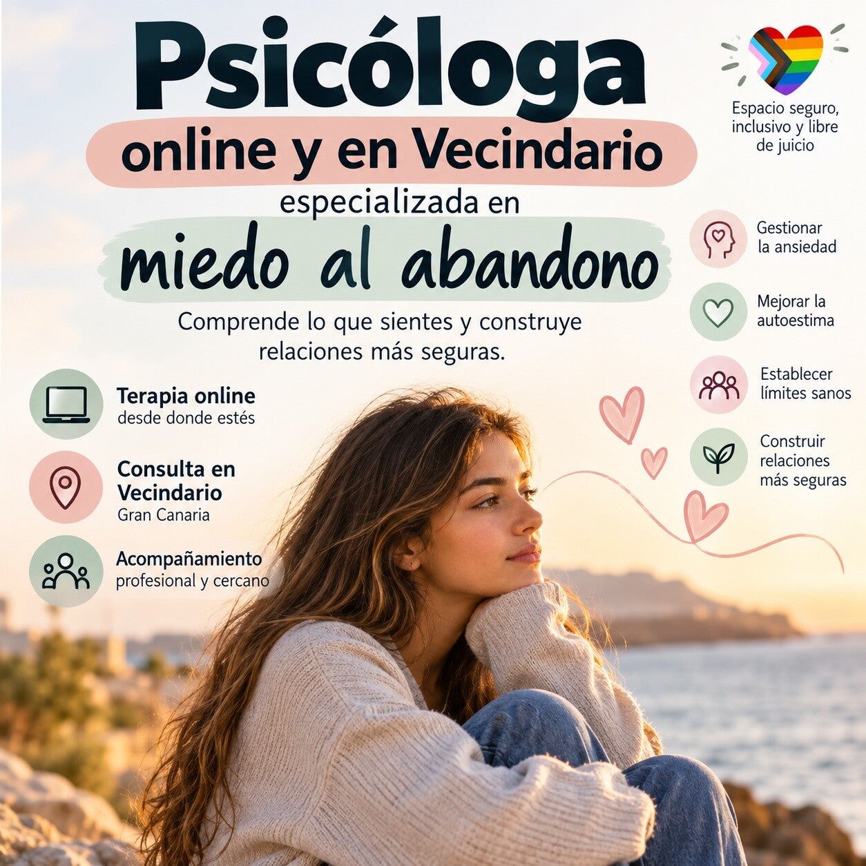 Psicóloga en Vecindario y online especializada en Miedo al abandono