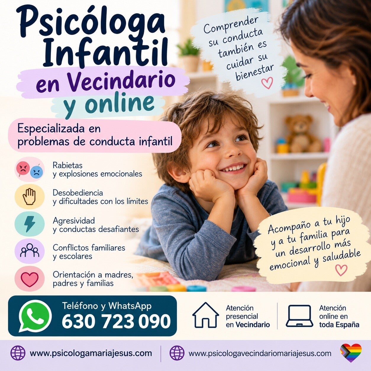 Psicóloga en Vecindario y online especializada en problemas de conducta y emocionales