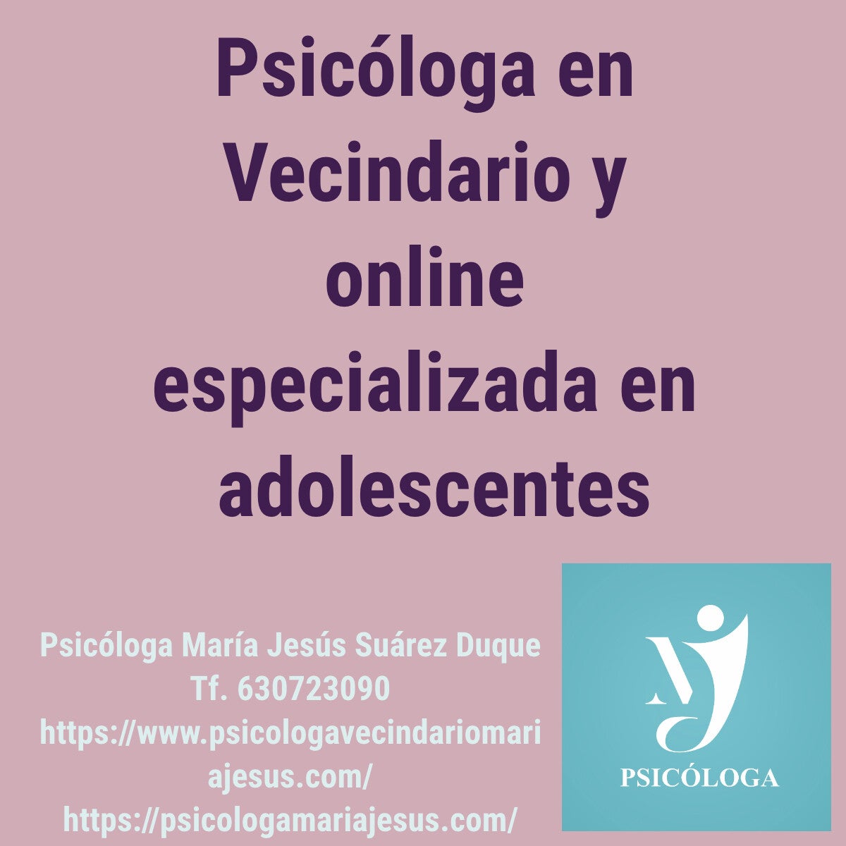 Psicóloga en Vecindario y online especializada en adolescentes