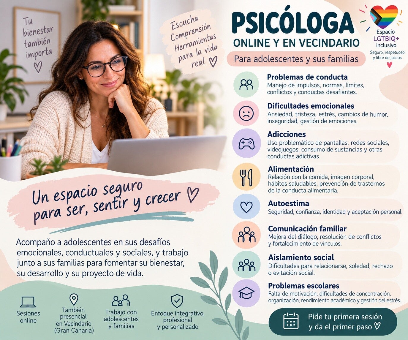 Psicóloga en Vecindario y online especializada en adolescentes