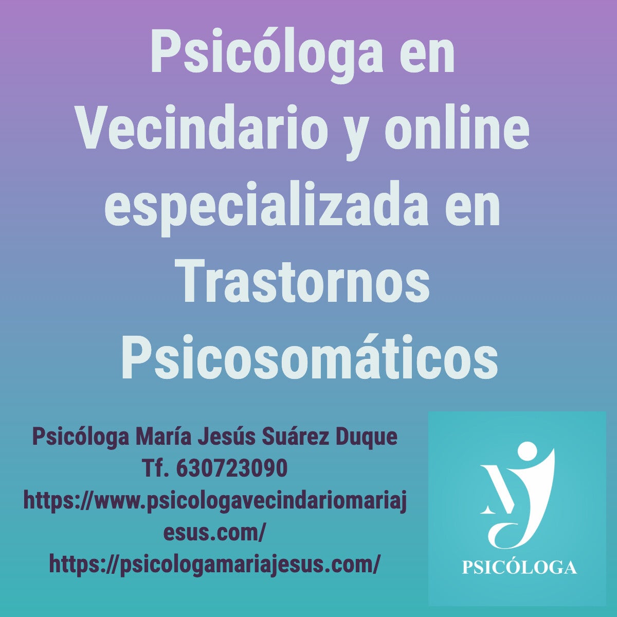 Psicóloga en Vecindario y online especializada en Trastornos psicosomáticos