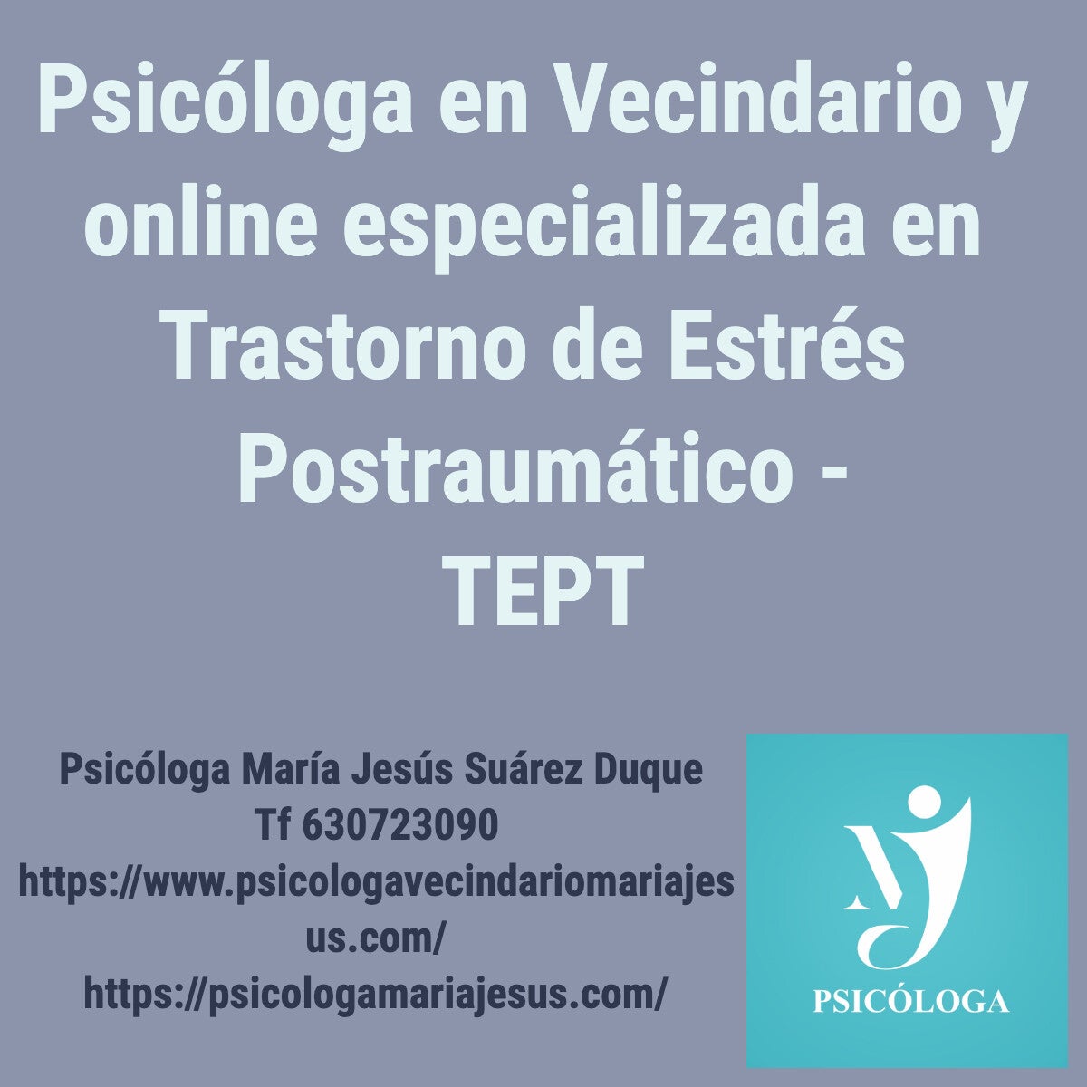Psicóloga en Vecindario y online especializada en trastorno de estrés postraumático - TEPT