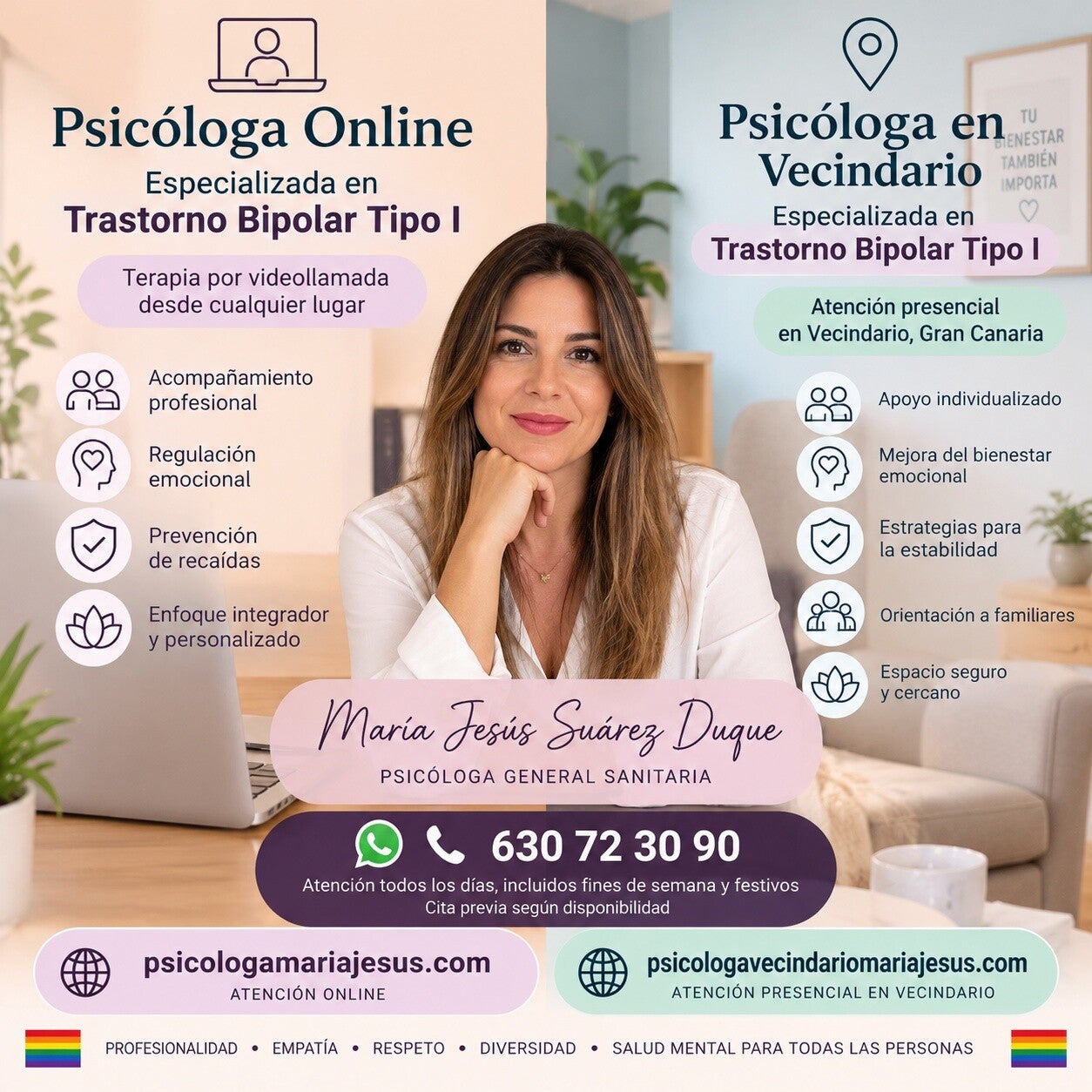 Psicóloga en Vecindario especializada en Trastorno Bipolar Tipo I