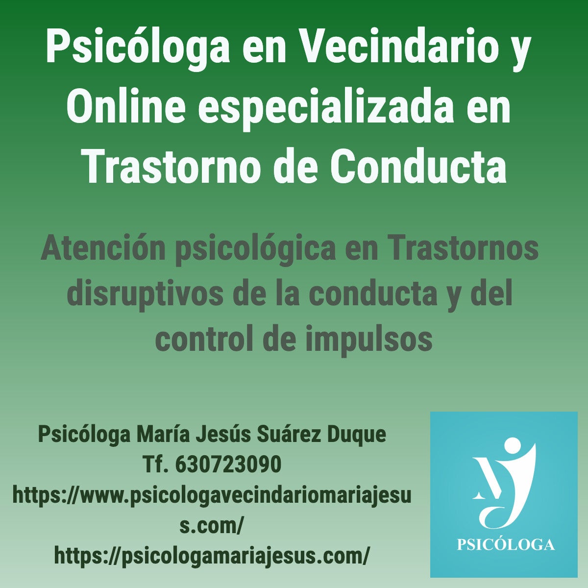Psicóloga en Vecindario y online especializada en Trastorno de conducta