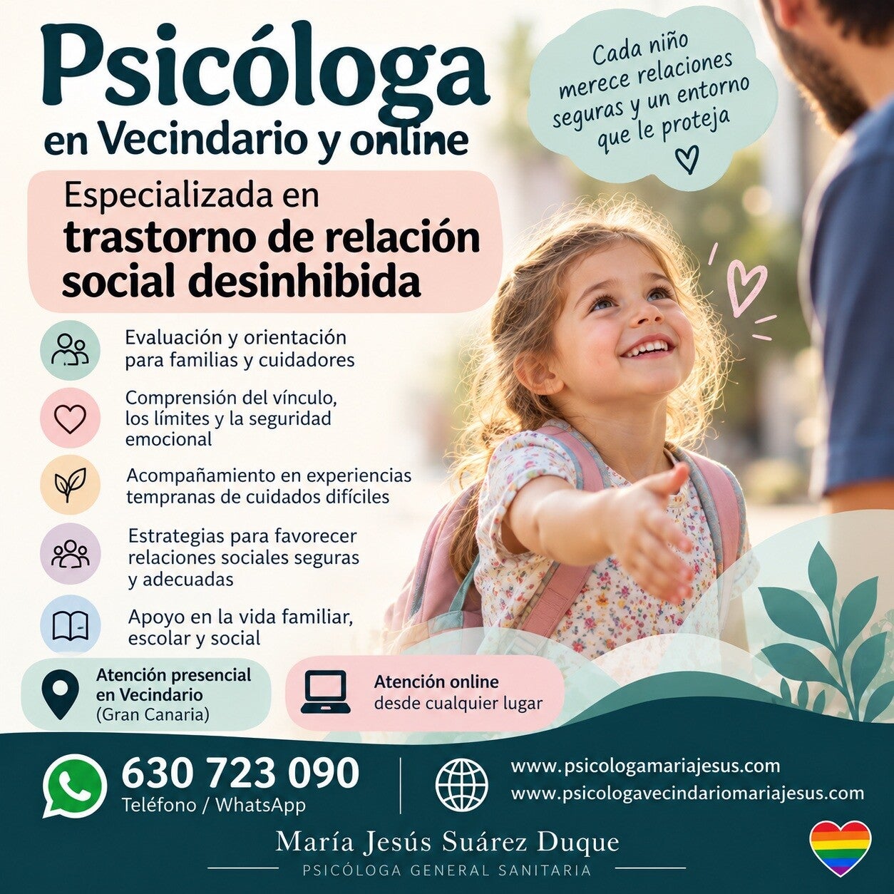 Psicóloga en Vecindario y online especializada en Trastorno de relación social desinhibida