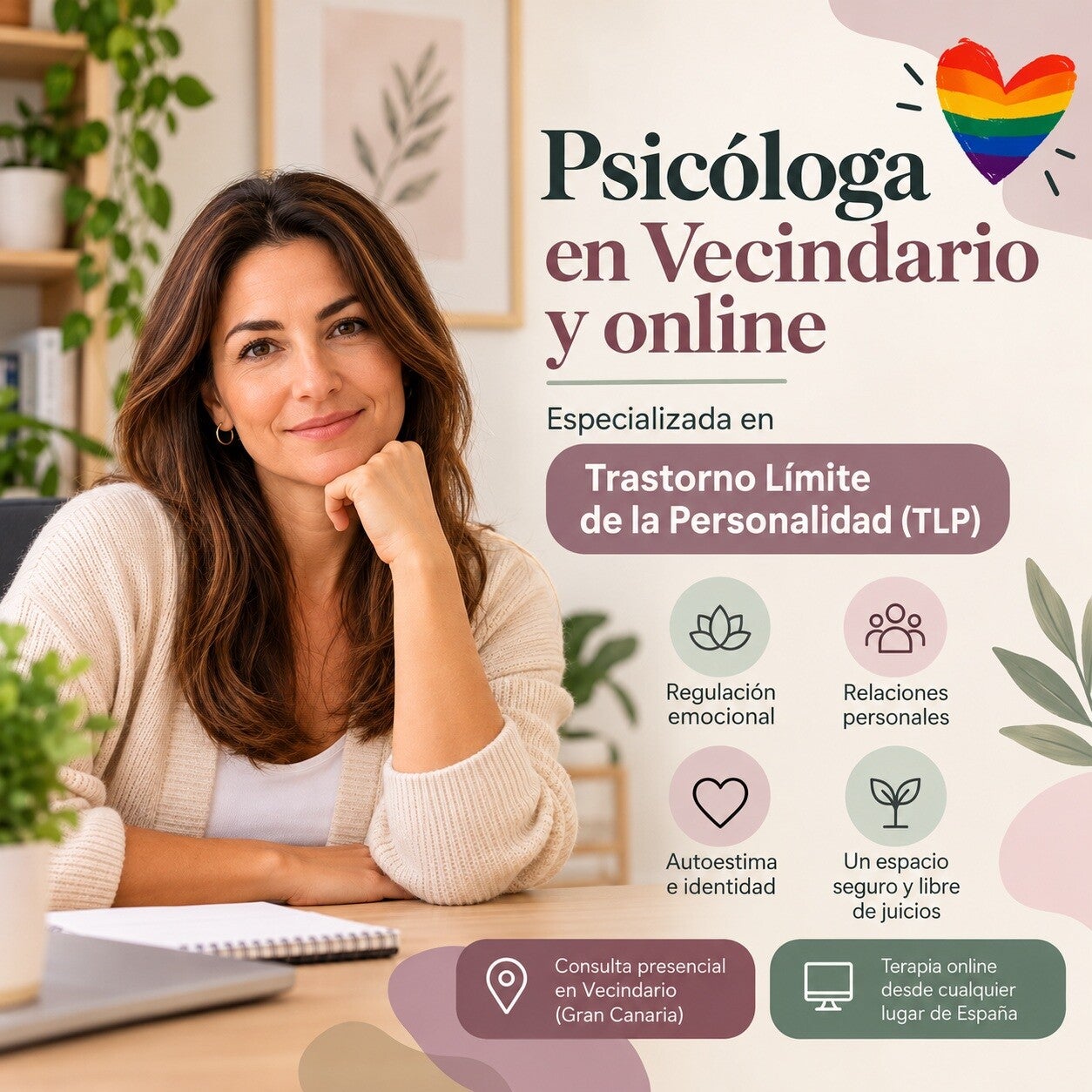 Psicóloga en Vecindario y online especializada en Trastorno de personalidad límite