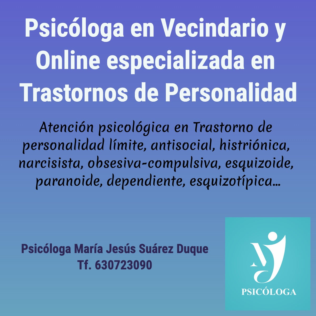 Psicóloga en Vecindario y online especializada en Trastorno de personalidad evitativa