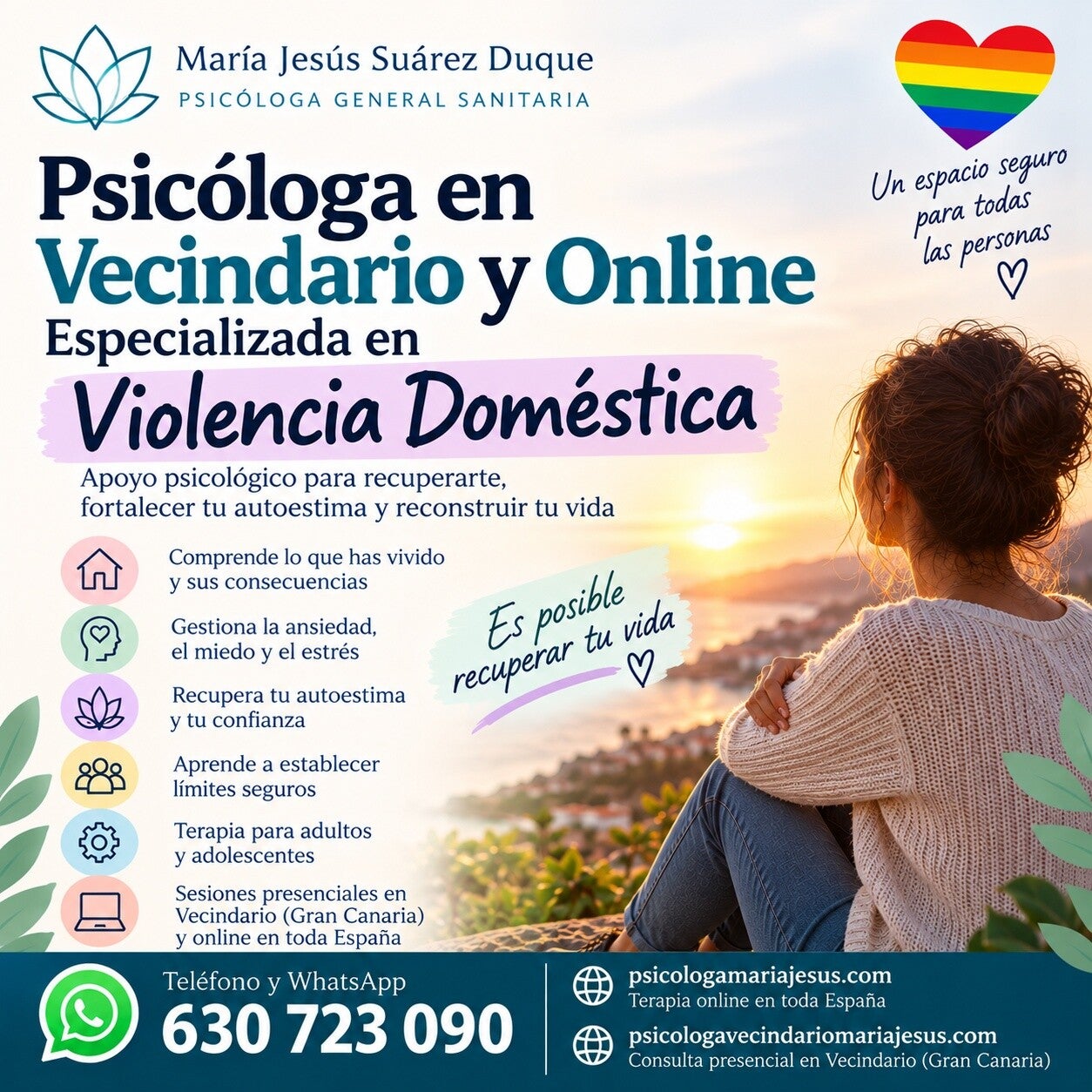 Psicóloga en Vecindario y online especializada en Violencia doméstica