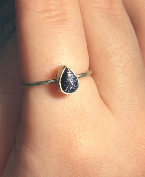 Blue goldstone ring