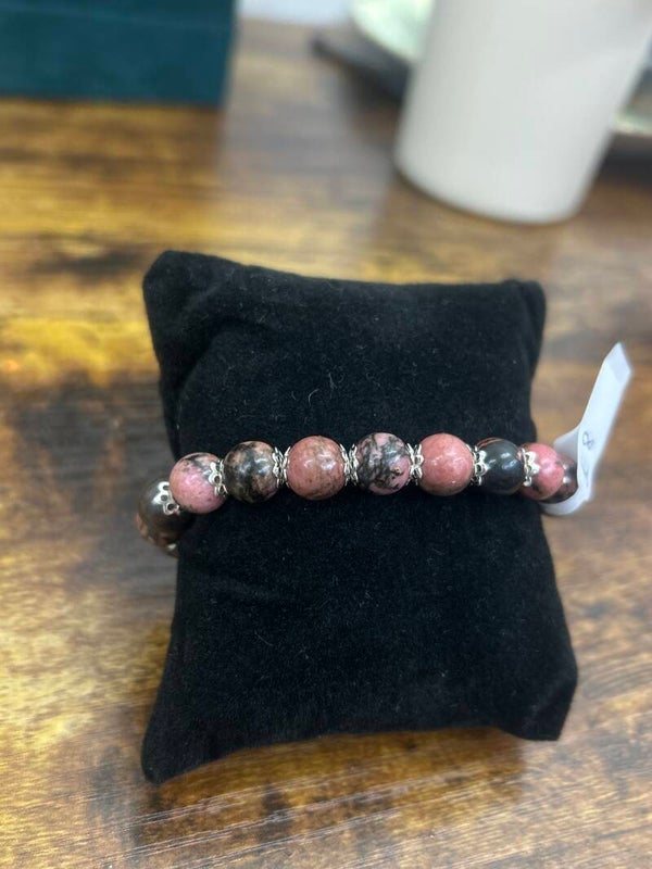 Rhodonite beaded bracelet🔮