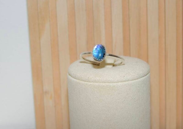 Blue paua shell silver ring✨💙🌊