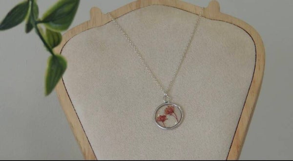 Dried flower sterling silver necklace✨🌸