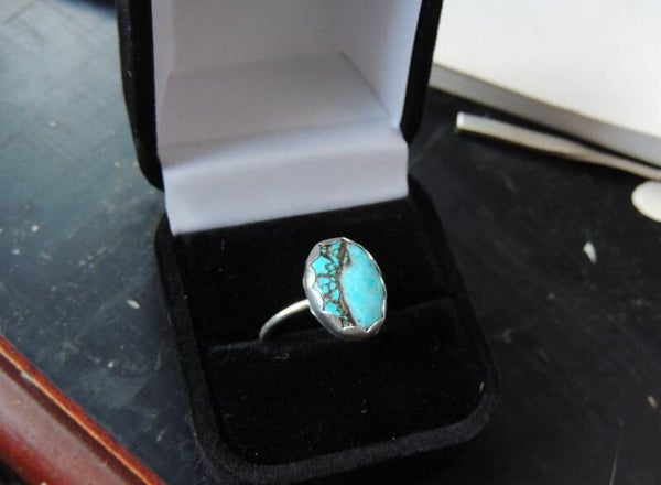 Turquoise sterling silver ring✨🐬Size M