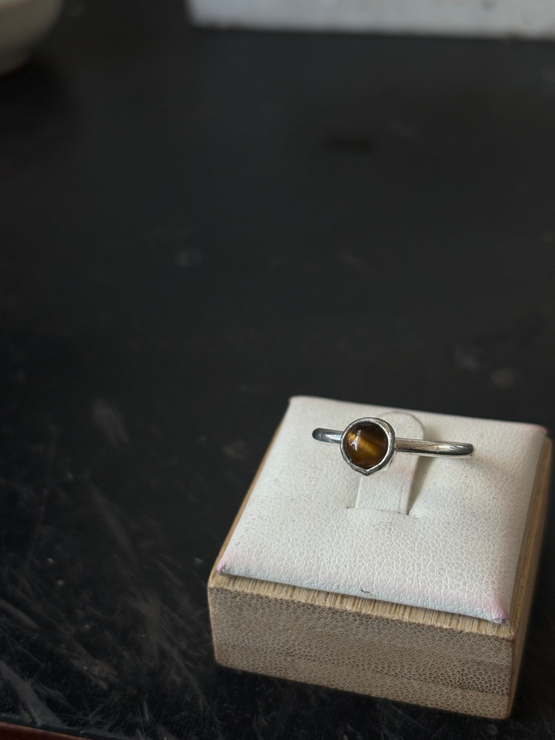 Tigers eye sterling silver ring🔮Size M