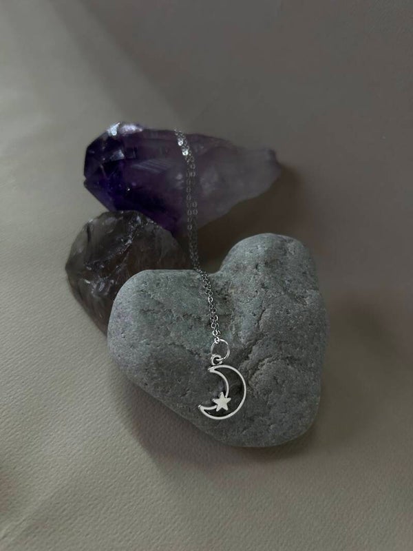 Moon and stars necklace