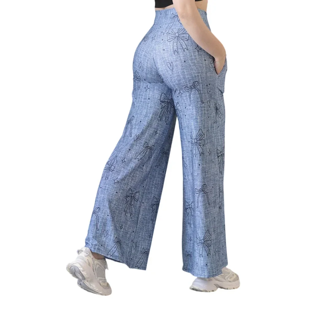 Pants básico con bolsillos | Supplex Stretch, Liso Moños – Mezclilla