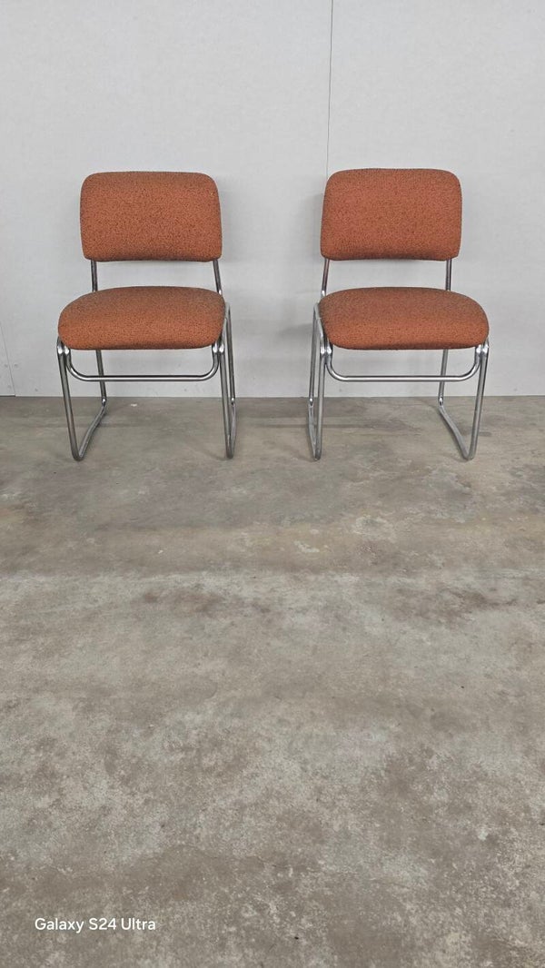 Paire de chauffeuses 1970 orange