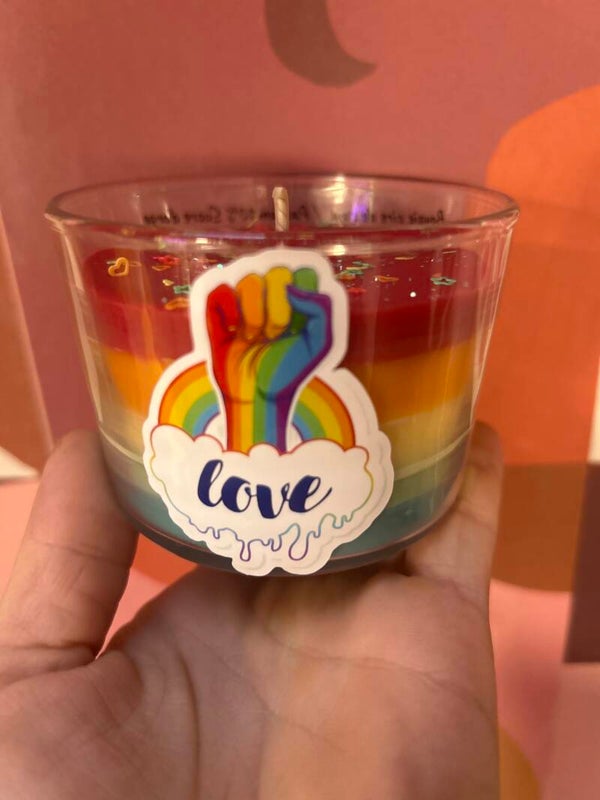 Bougie multicolore parfum sucre d orge