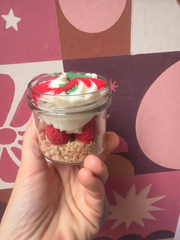 Bougie pot fraise