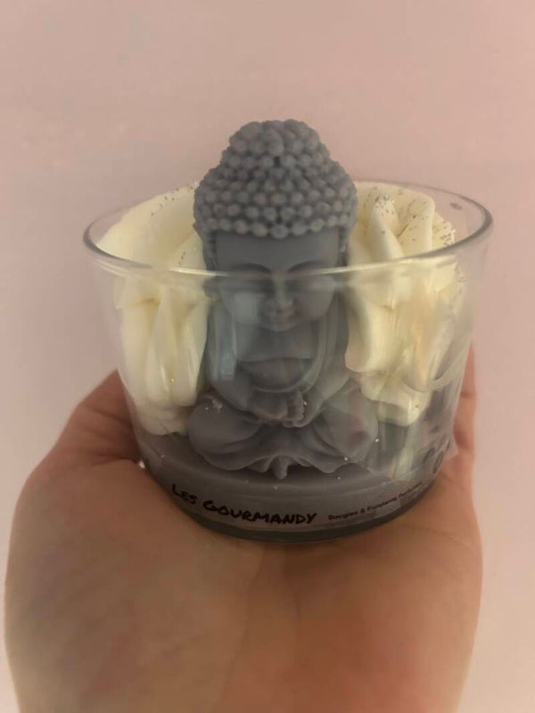 Bougie bouddha fleur de coton