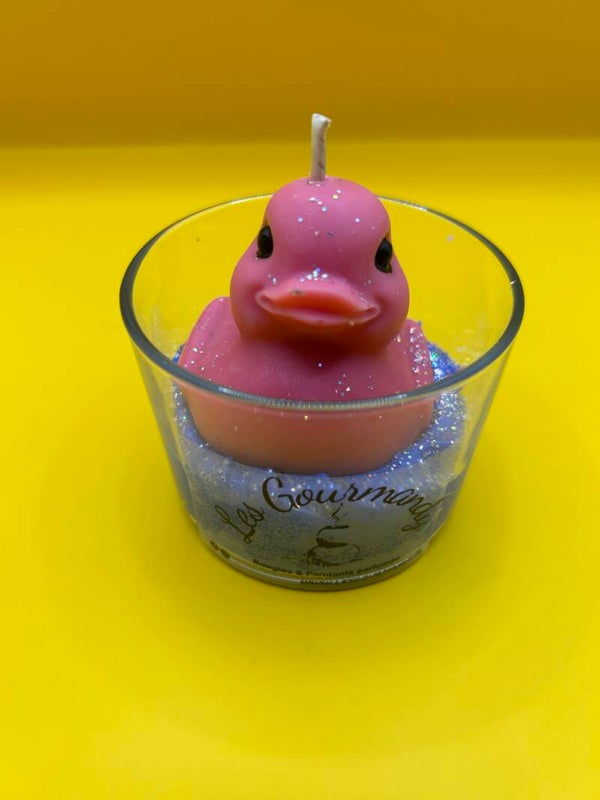 Bougie canard rose ( la vie est belle)