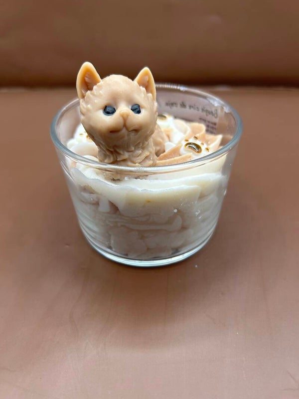 Bougie chaton 🐱 parfum crème nini .