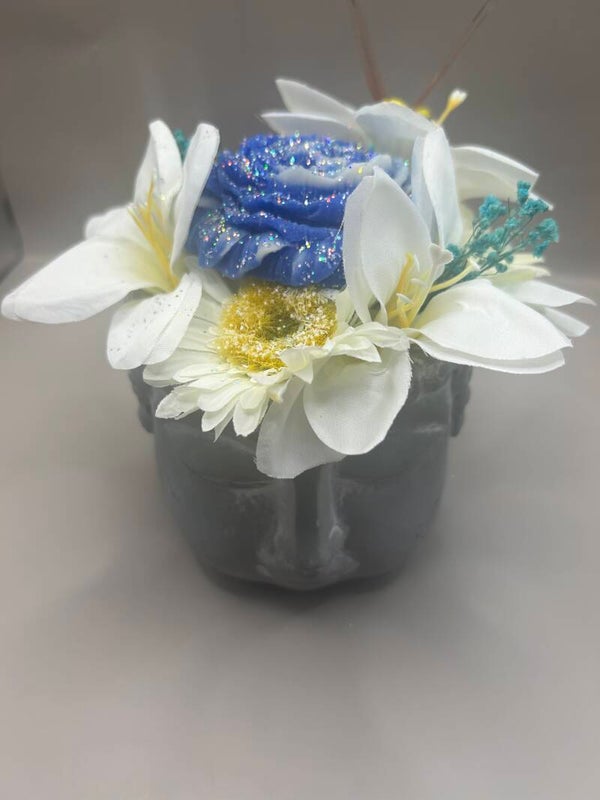 Bouquet bouddha gris claire .