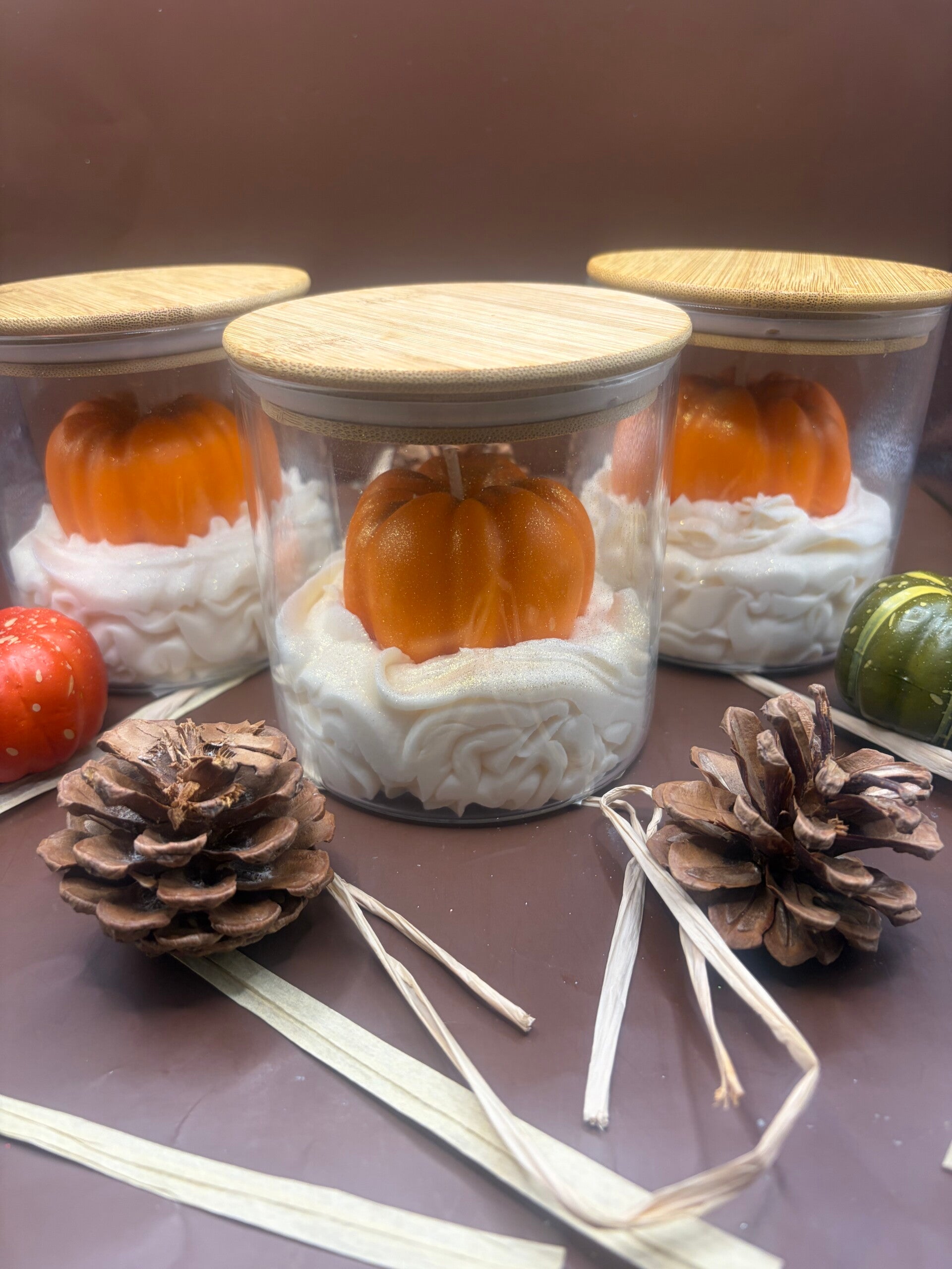 Bougie citrouille en bocal
