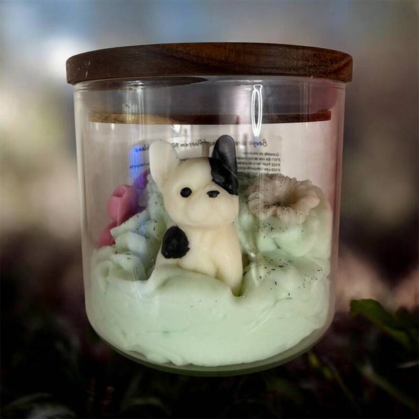 Bougie bocal bouledogue