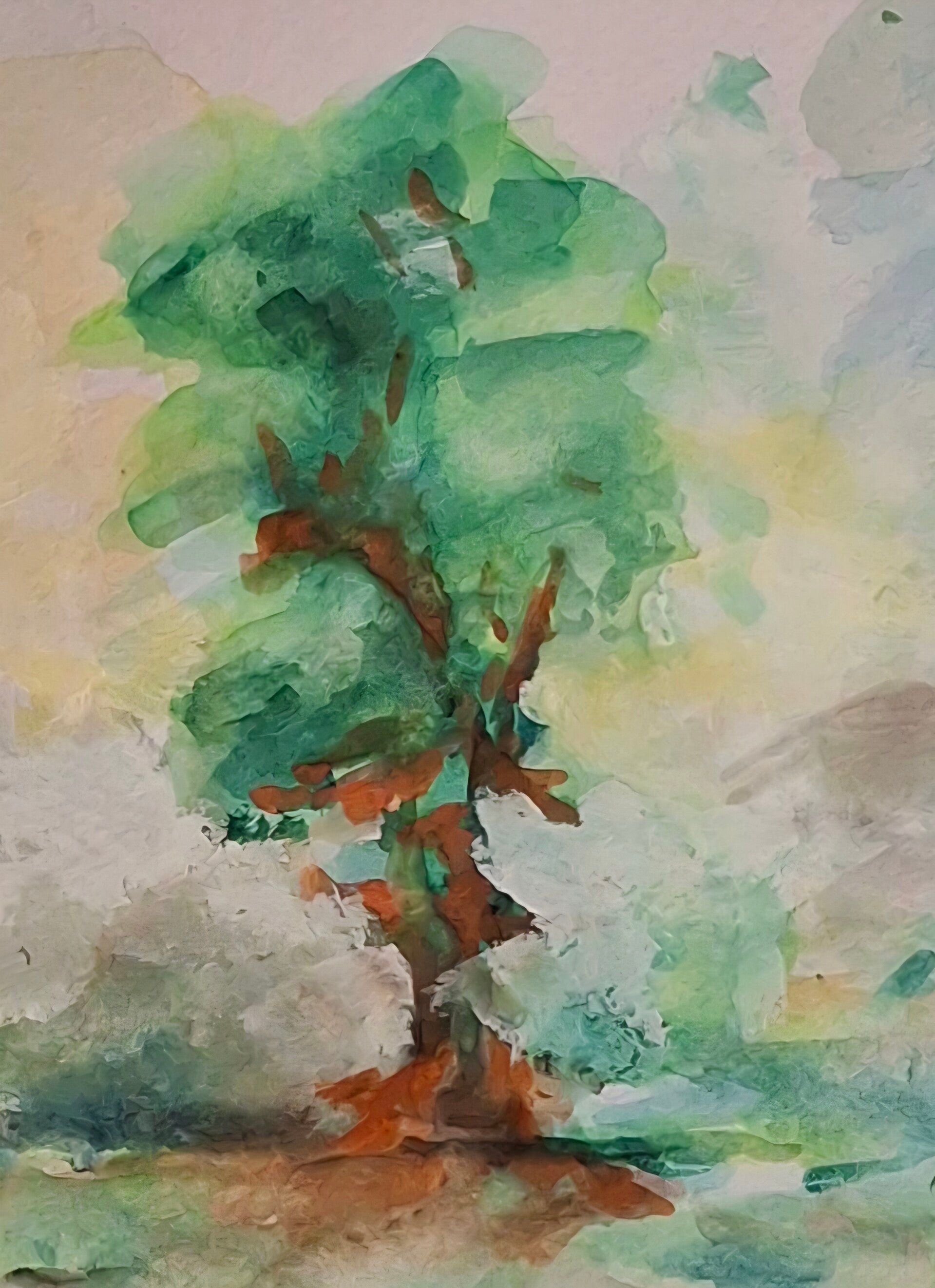 Finnland Baum Herbst Aquarell HPWeiss