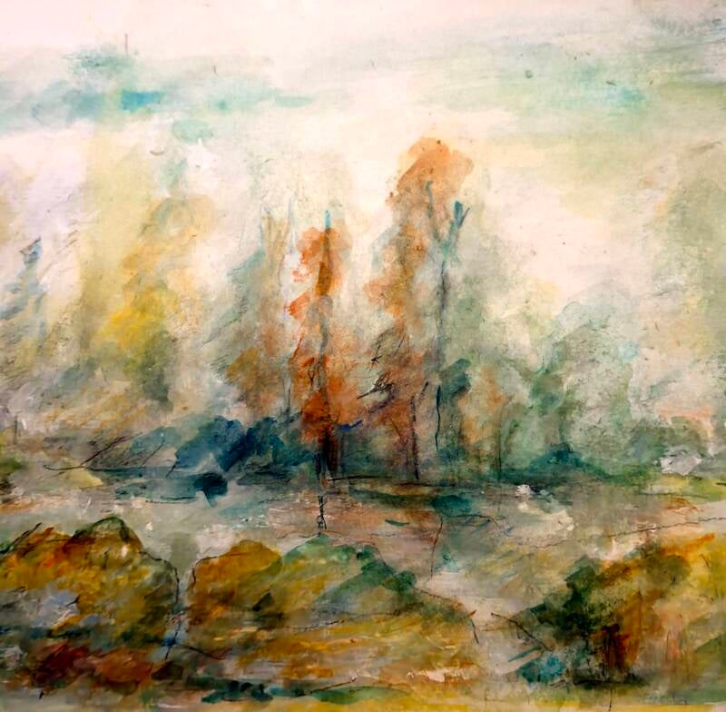 Finnland Herbst Aquarell HPWeiss