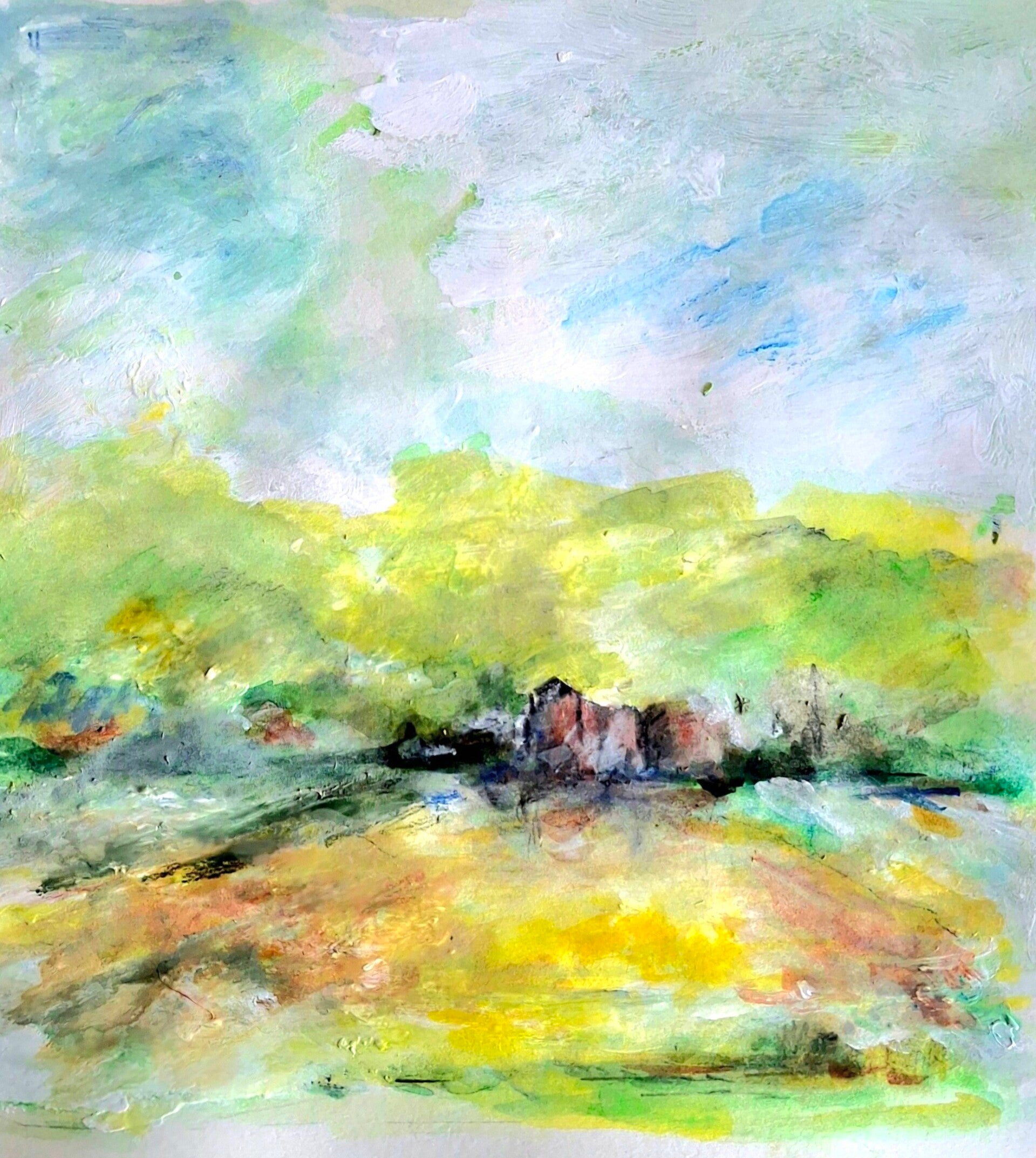 Fjell in Finnland im Nationalpark Aquarell HPWeiss