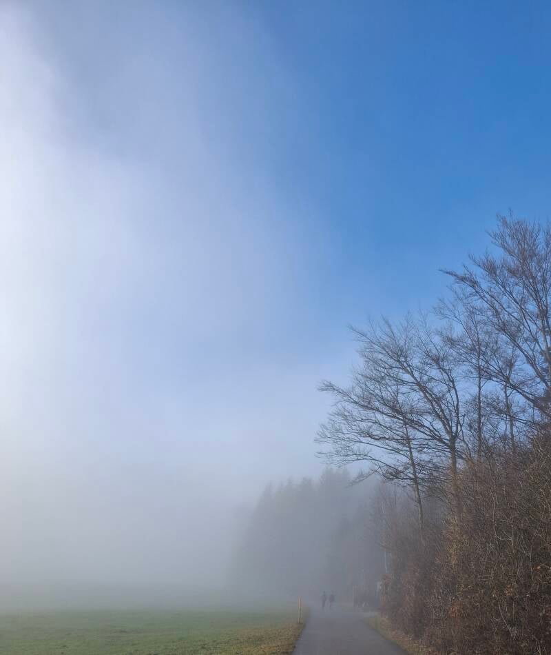 Finnland Nebel blauer Himmel  