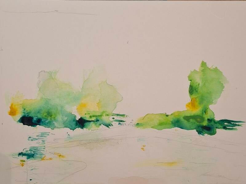 Finnland Fluss Landschaft Aquarell Hanspeter Weiss 
